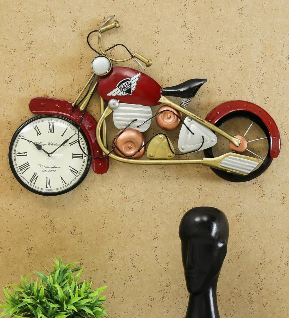 Cherry-Bike-Clock-Metal-Wall-Art-Rajasthani-Handicrafts