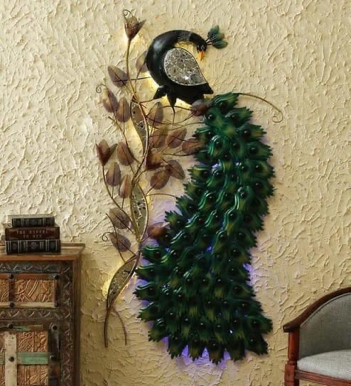 Peacock-single-Wall-Hanging-LED-Rajasthani-Handicrafts