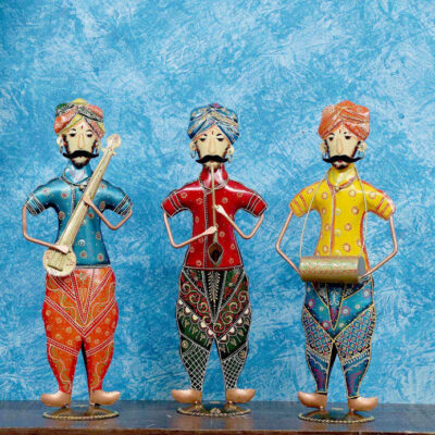 Bhangra-Musicians-Rajasthani-Art-Human-Figurines-Set-Three