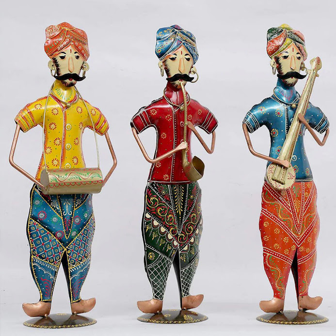 Bhangra-Musicians-Rajasthani-Art-Human-Figurines-set
