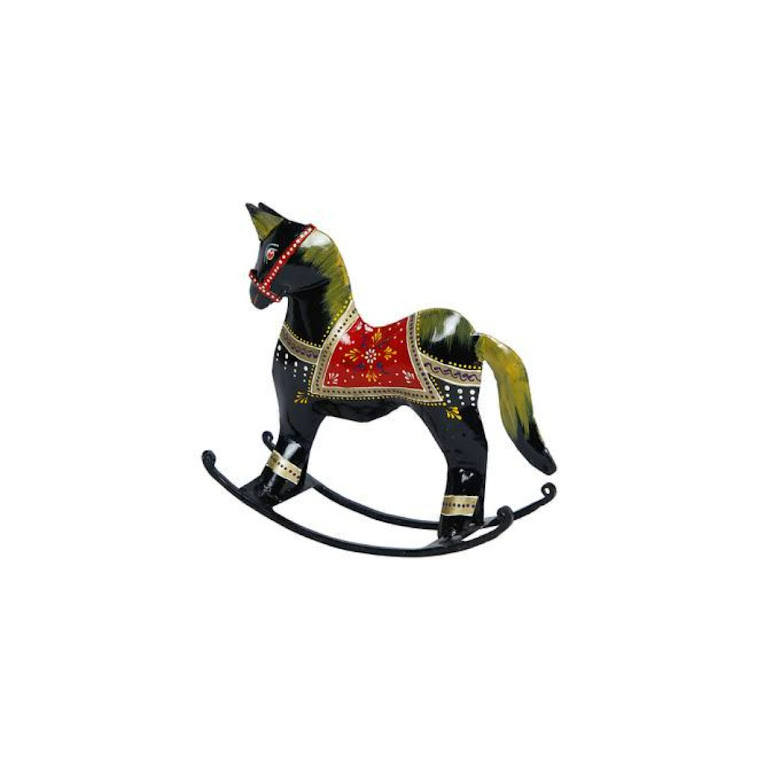 Black-Iron-Standing-Swing-Horse-Figurine