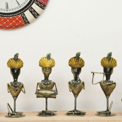 Gold-Wrought-Iron-Human-Figurine-Set-Four