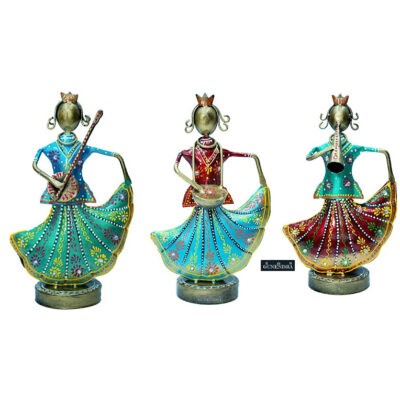 Metal-Rajasthani-Musicians-showpiece-Set-Three