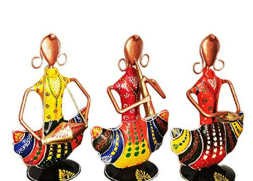 Multicolour-Iron-Metal-Painted-Sitting-Doll-Mini-Human-Figurine-Set-Three