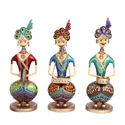 Multicolour-Rajasthani-Man-Musician-Set-Three