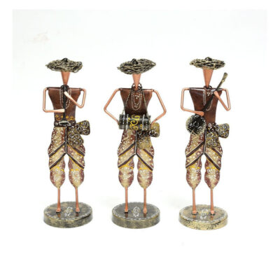 Musician-Men-Antique-Metal-Human-Figurine-Set-Three