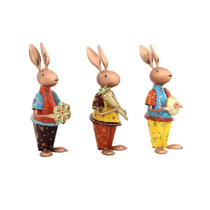 Playing-Rabbits-Metal-Figurine-Set-Three