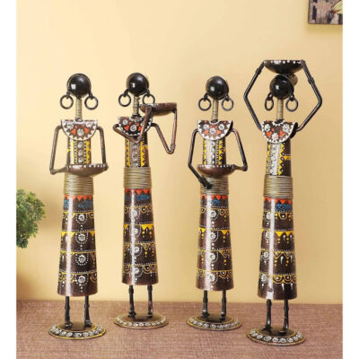 Tribal-Lady-Farmer-Figurine-set-Four