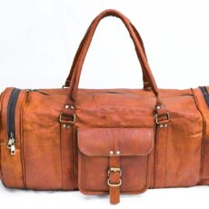 Round-Travel-Duffel-Leather-Weekender-Bag