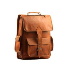 Brown-Leather-Laptop-Backpack-Bag