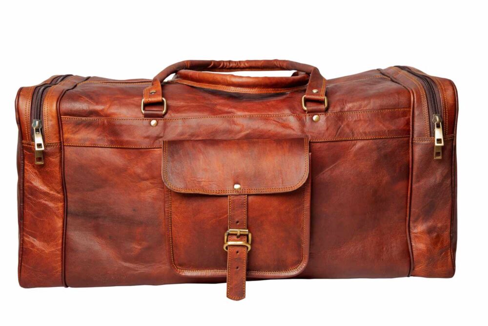 Leather-Travel-Bag-Mens-Genuine-Vintage
