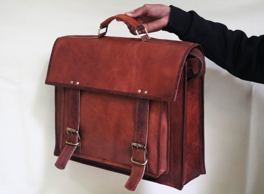 Handmade-Brown-Leather-Laptop-Office-Bag