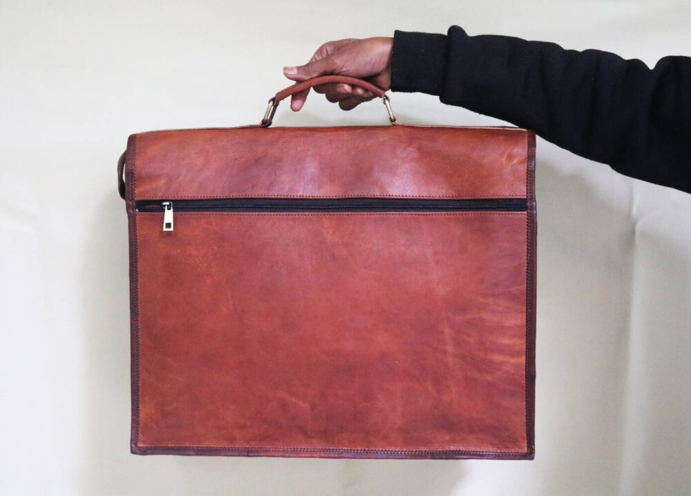 Handmade Brown-Leather-Laptop-Bag